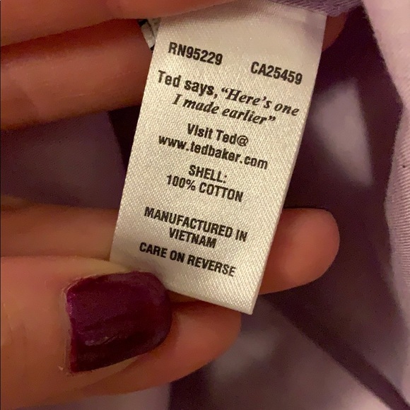 Lavender Ted Baker button down dress shirt - Picture 7 of 11